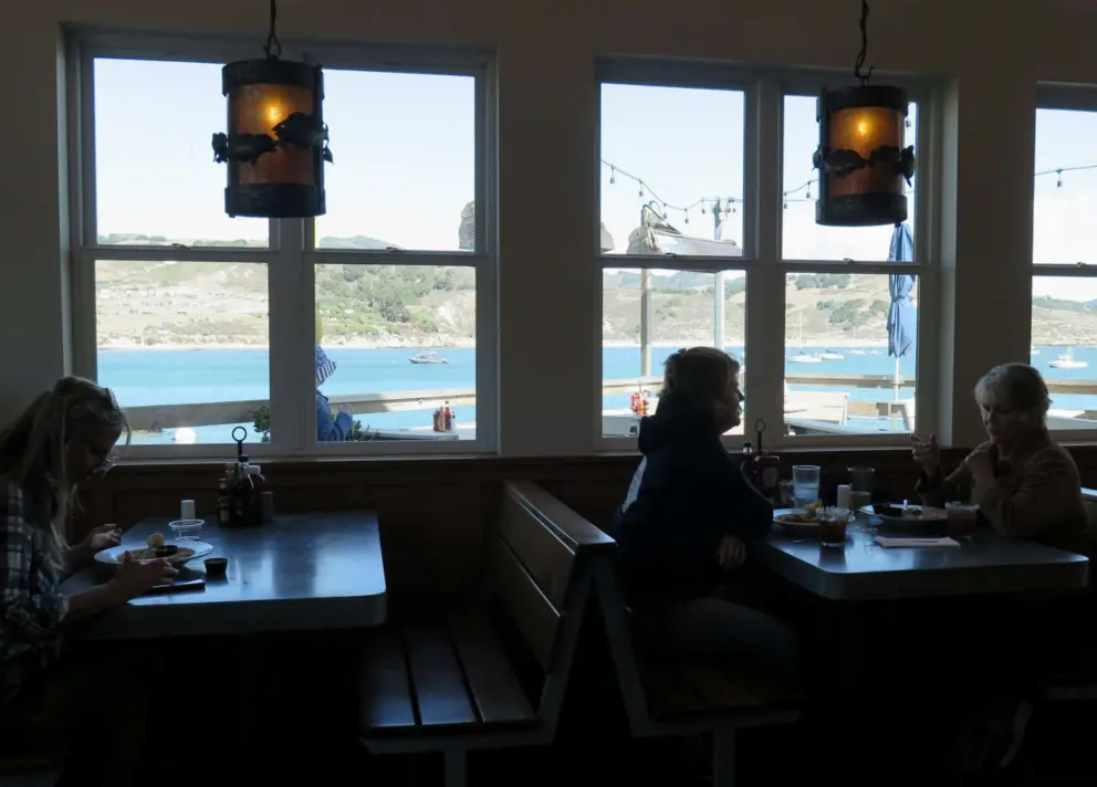 Inside Mersea's, you can see the sea!