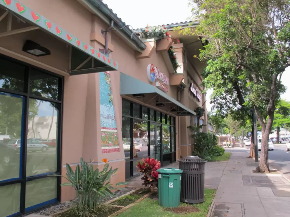 Sidewalk near Longs Drugs, on Kailua Rd.