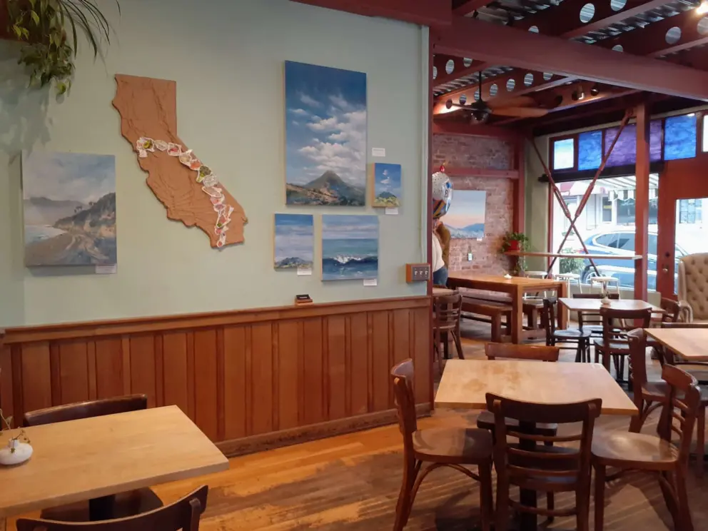 The artwork changes from time to time inside Sally Loo's. 