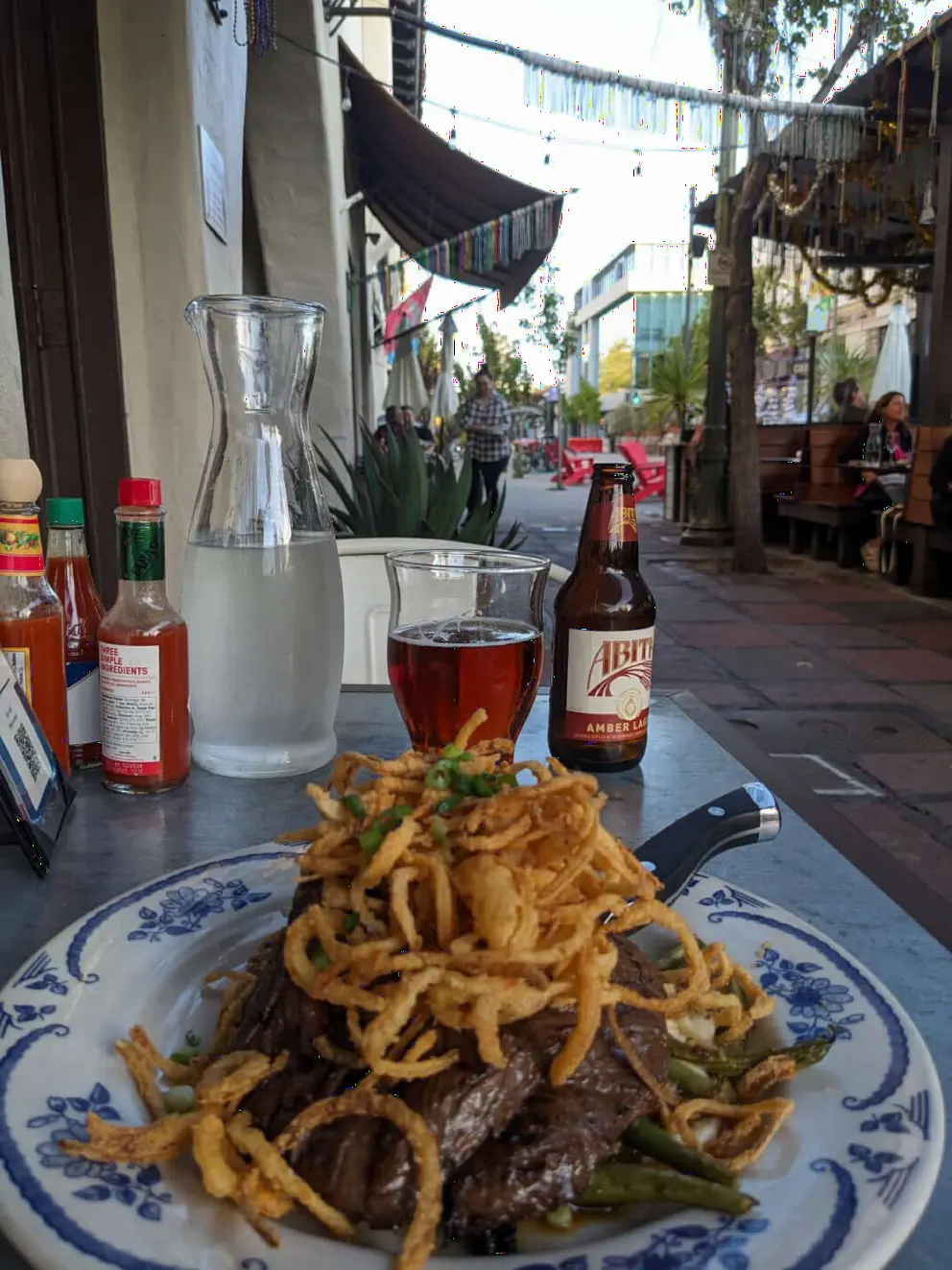 Nola Cajun Restaurant, on a side street, has a festive atmosphere.