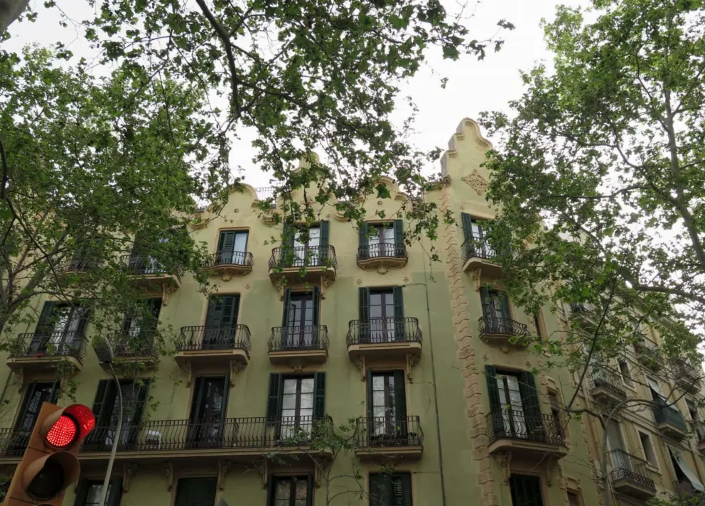 Pretty building with ironwork balconies, on Rambla del Poblenou. 