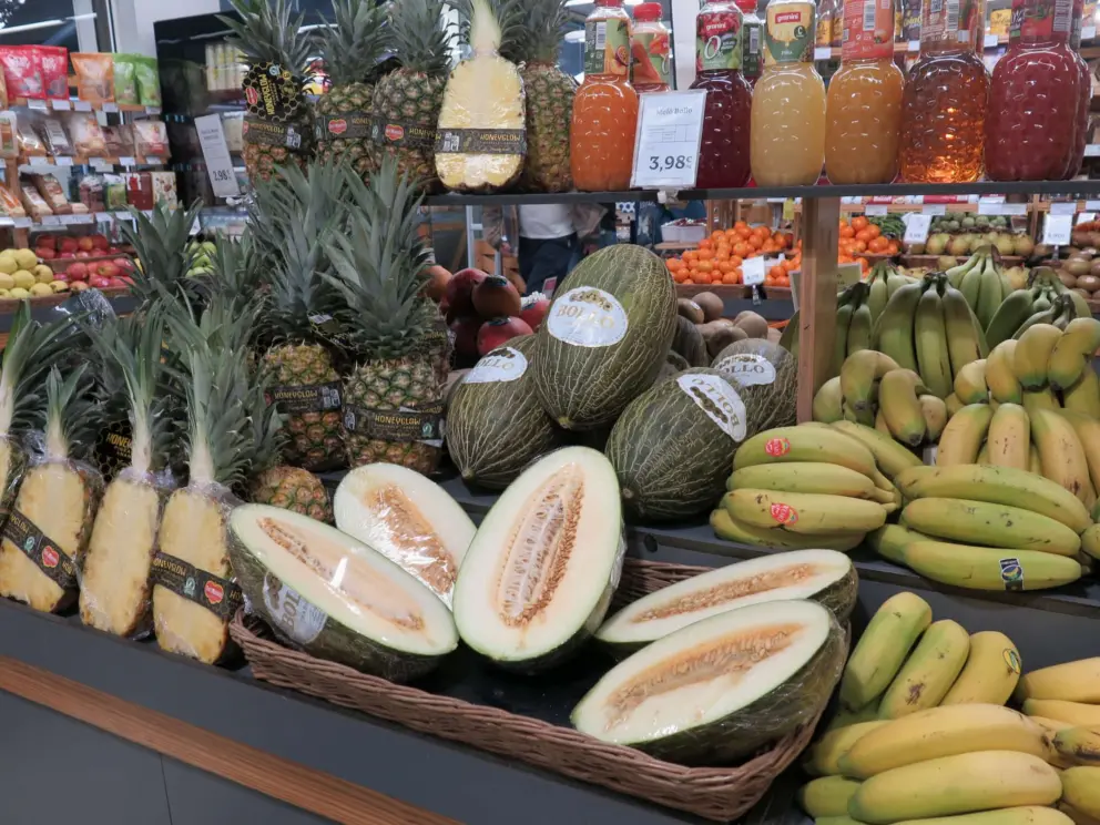 Fruit for sale at a market on Rambla del Poblenou. 