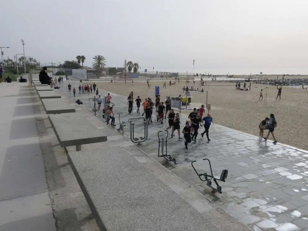 The workout stations. 