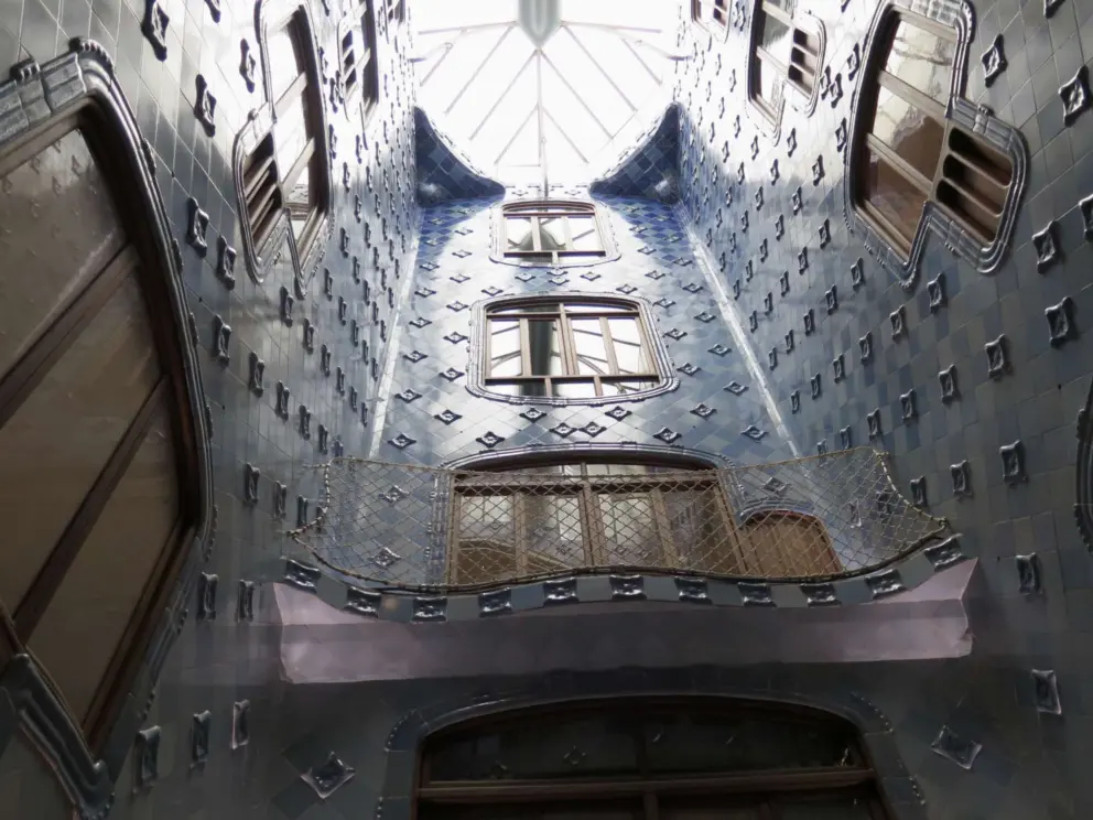 The skylight and its tiled lightwell. 