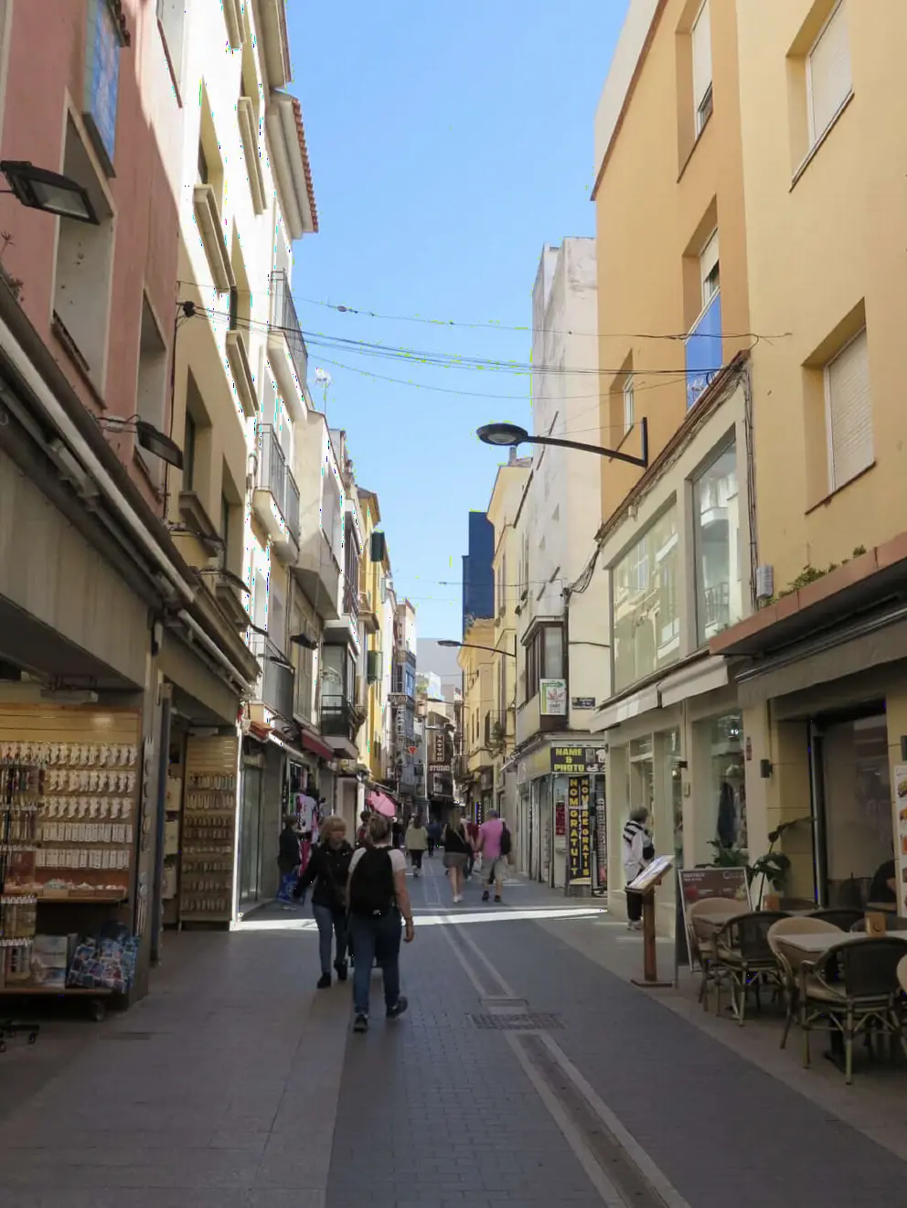 The streets of downtown Lloret de Mar. 