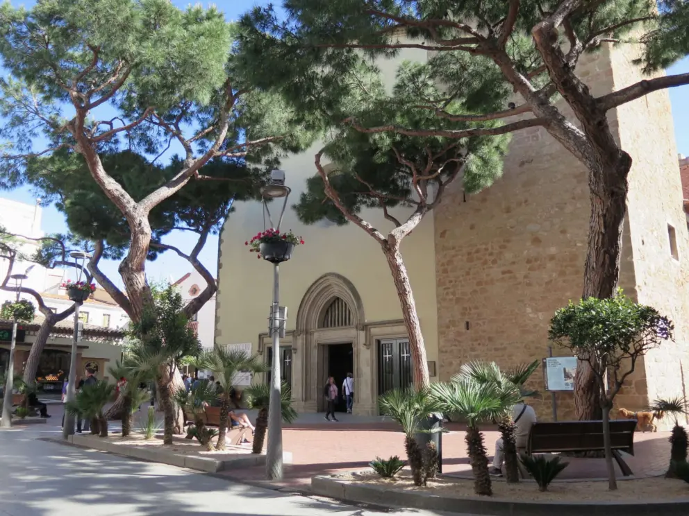 The Gothic section of the church and pretty trees. 