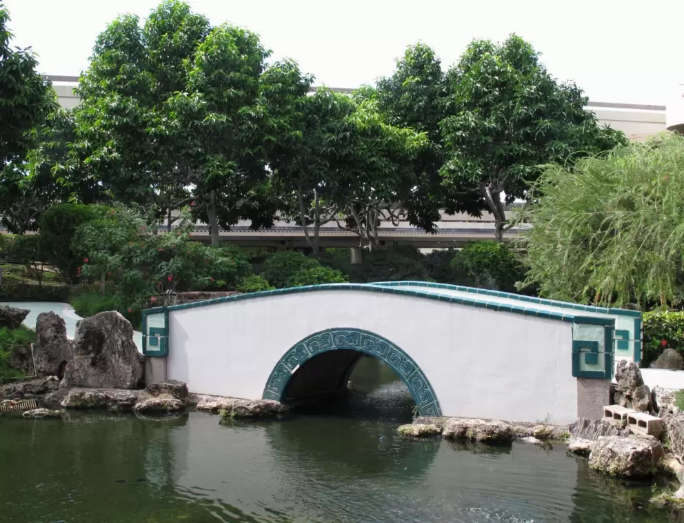 Chinese arched bridge.