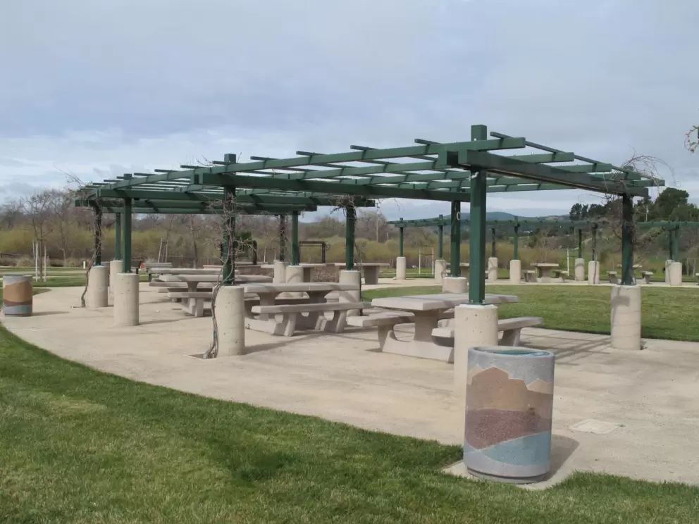 Even the trash cans are pretty! See the picnic tables for large gatherings.