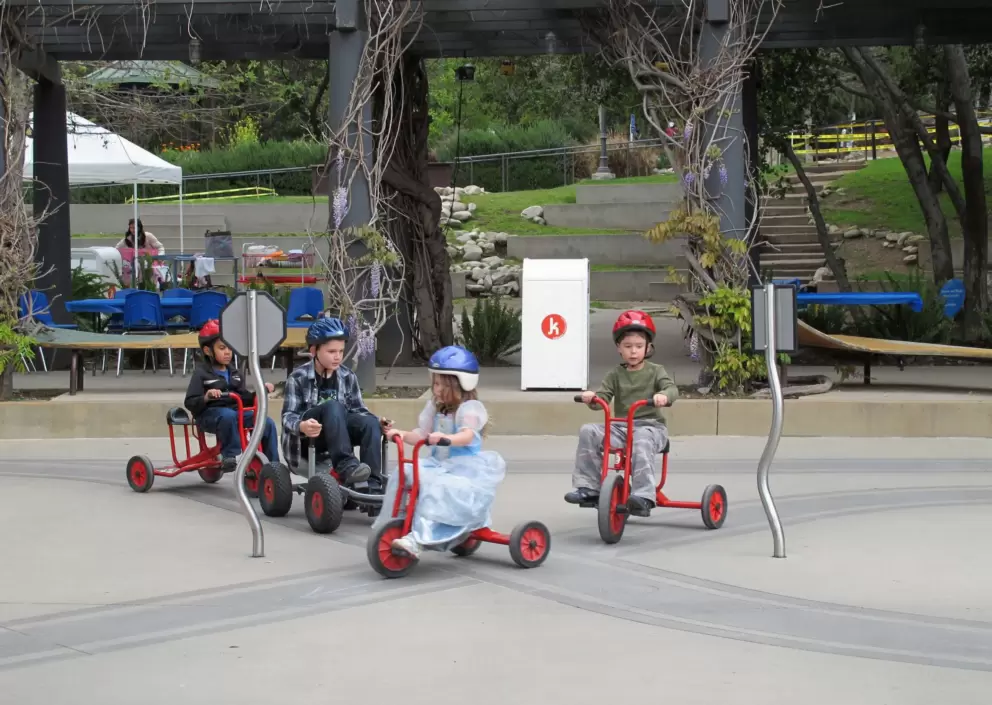 The tricycle course- a real hit with kids.