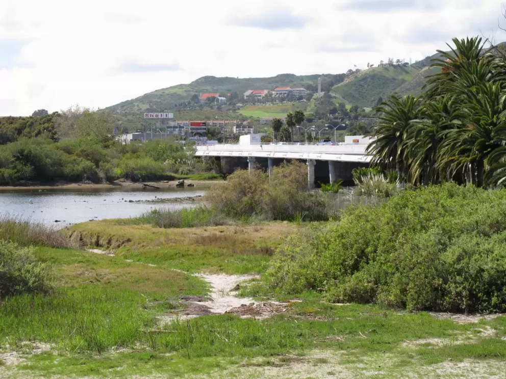Highway 1 bridge that leads over the lagoon. You can walk it to Malibu Country Mart Mall. 