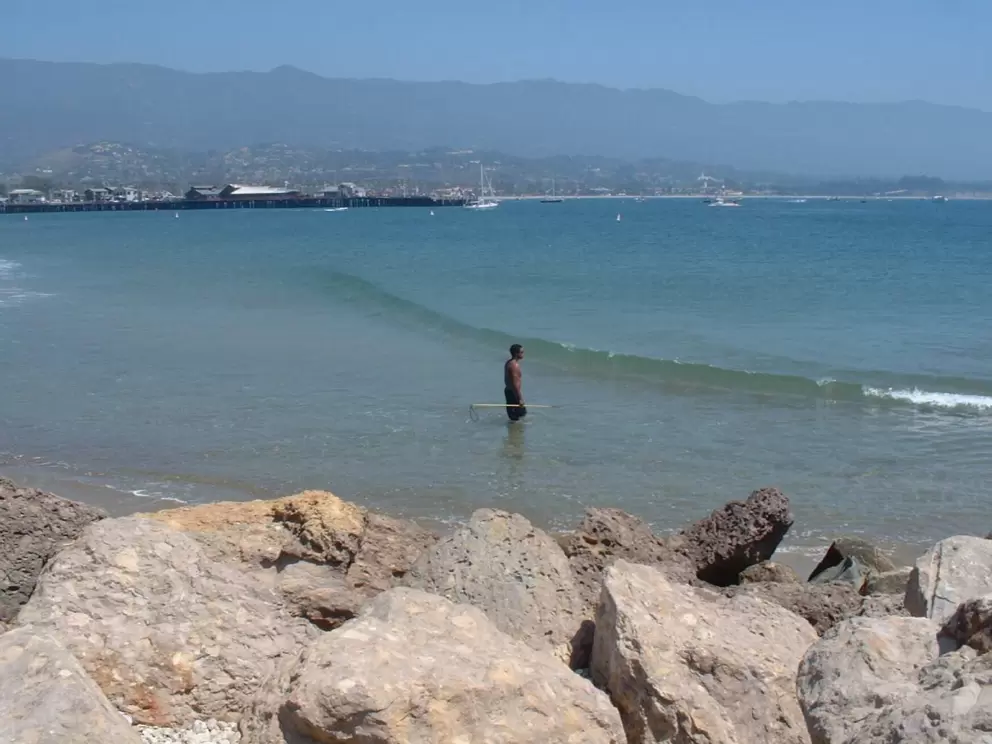 At the end of the breakwater, there are rocks galore for kids to climb, and a great view of the pier!