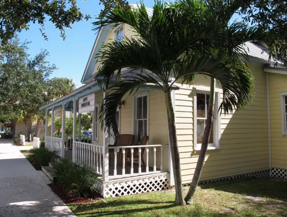 Cute old house with tropical feel.