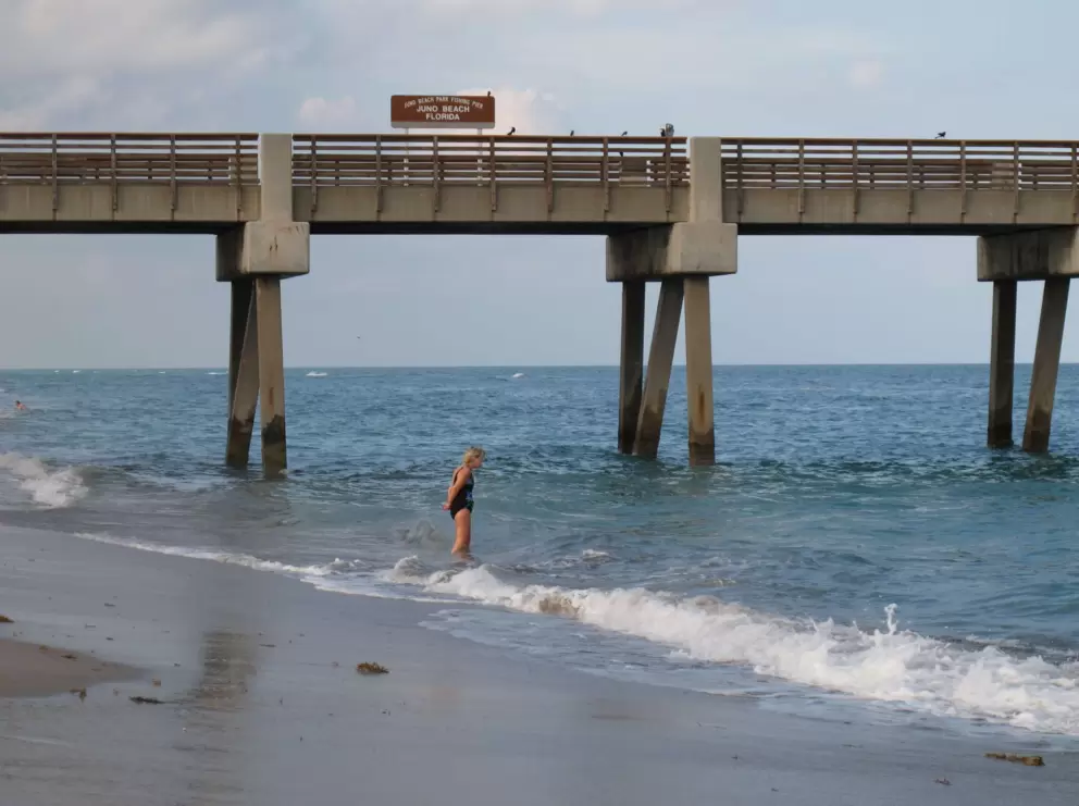 Feeling the water.