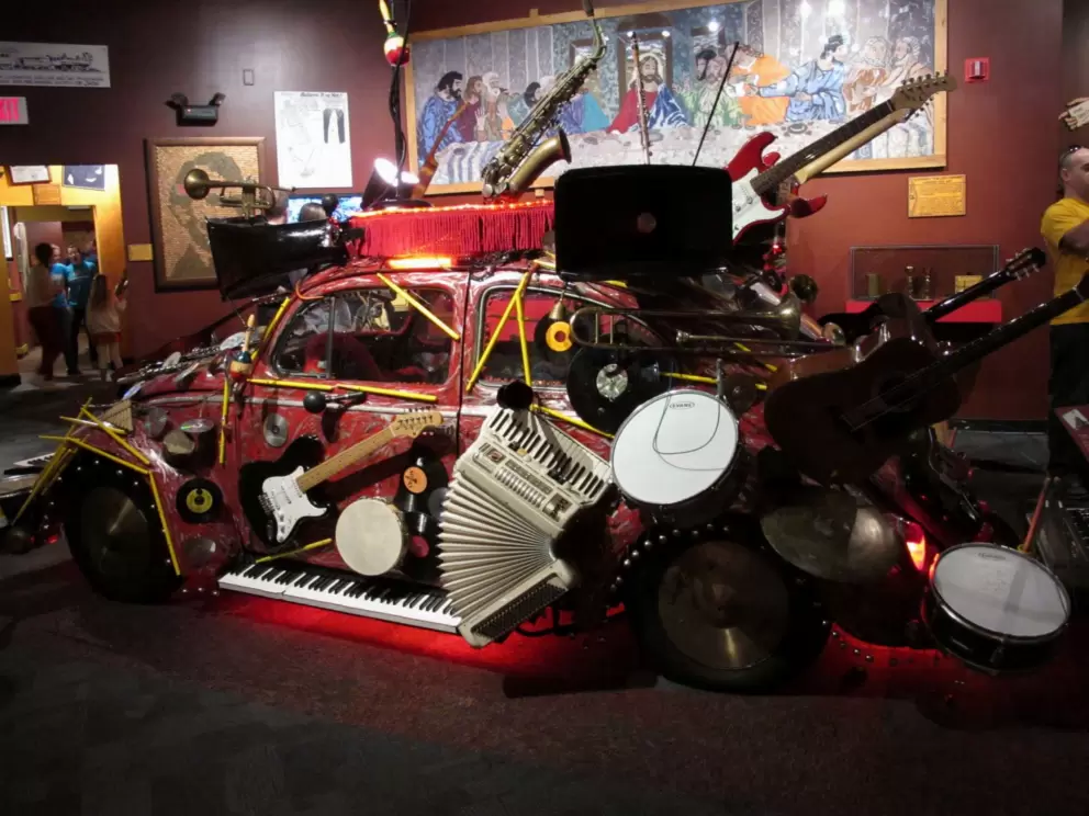 1963 Volkswagon Beetle- the Pico de Gallo car. All playable instruments and you can even sing into the microphone.