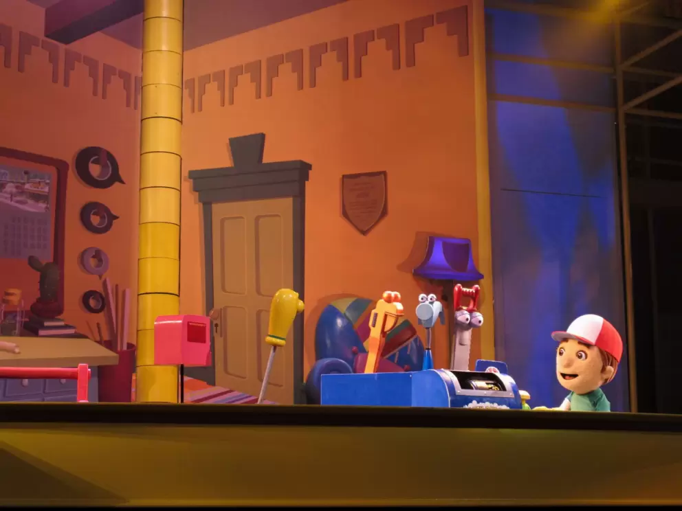 Handy Manny in the Disney Junior show- disappointing how you can't see the characters that well. 