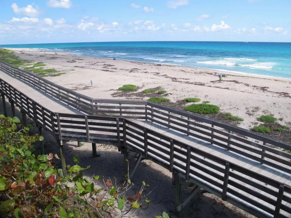 Boardwalk down to the stunning beach.