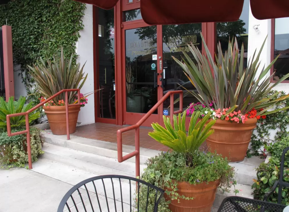 Pretty entrance to Jack's Bistro.