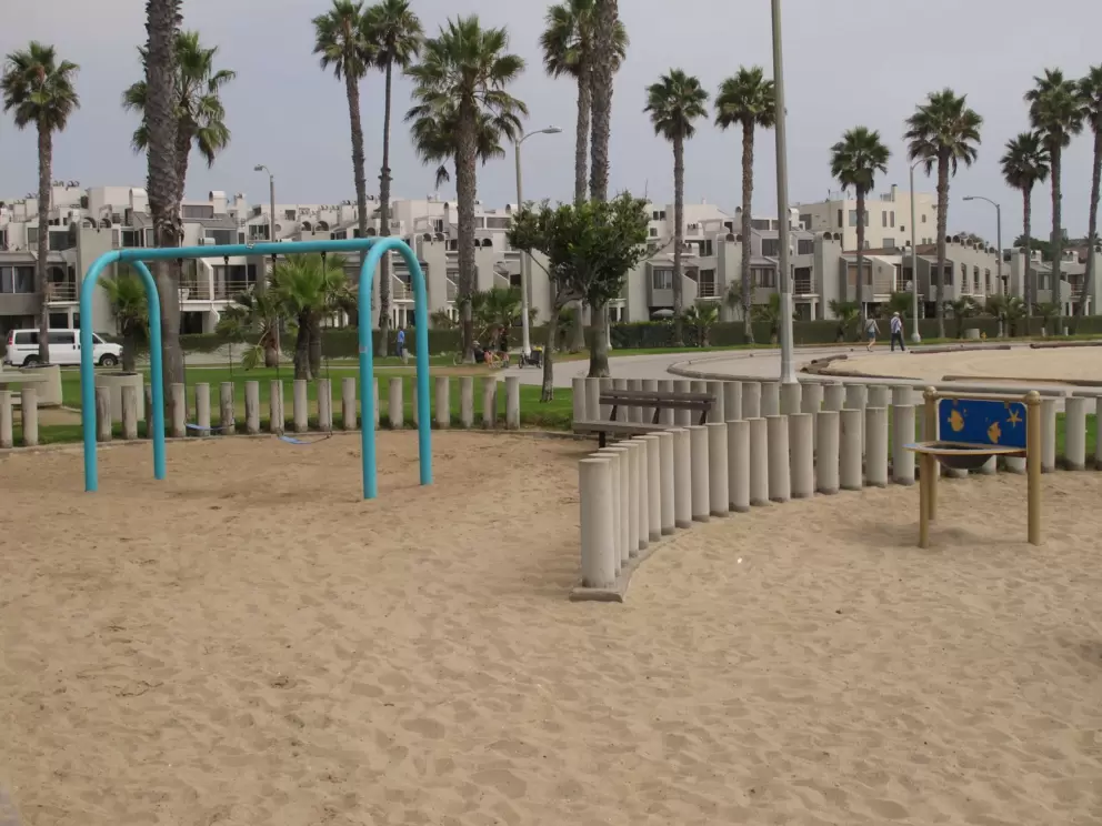 Playground on bike path between Venice Beach and Santa Monica.