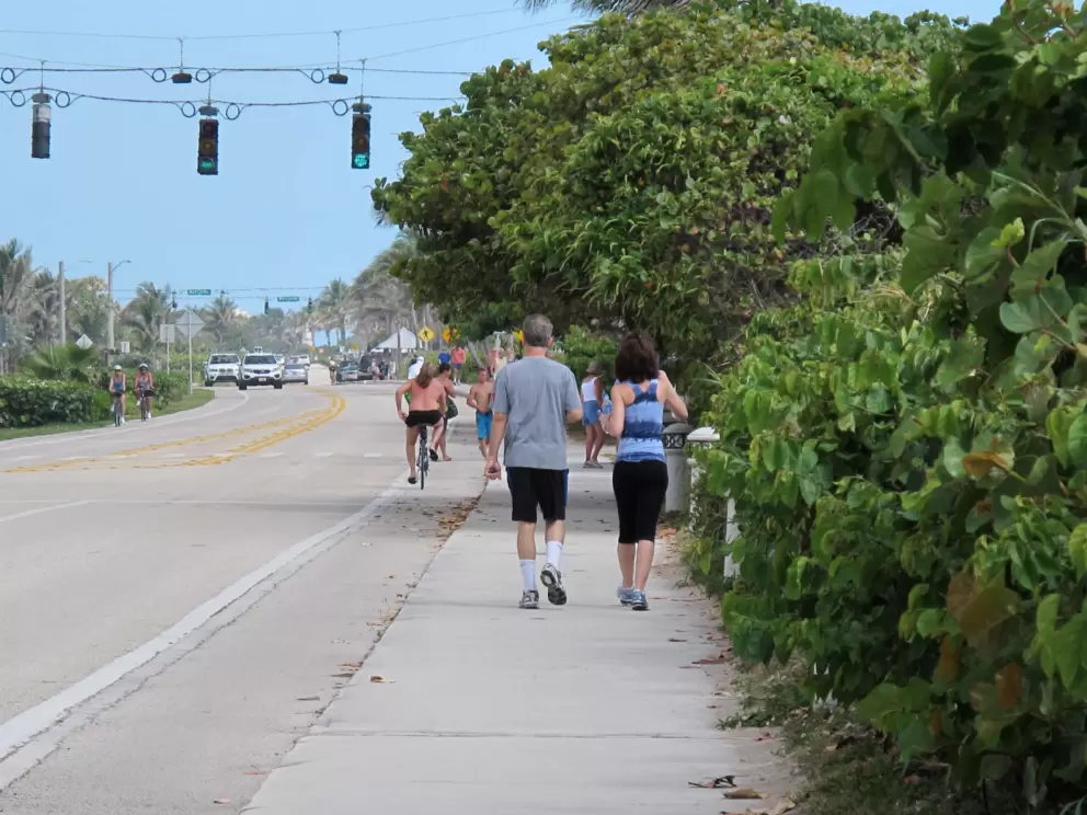 Morning walkers on the Ocean Drive Walk.