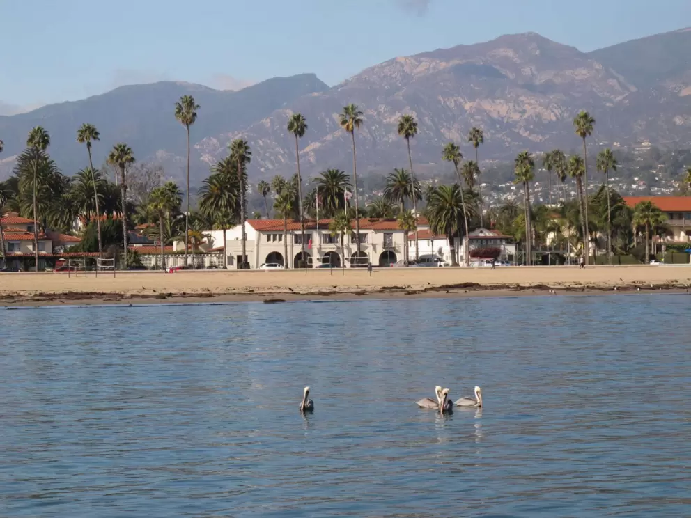 Cabrillo Blvd, as seen from harbor.