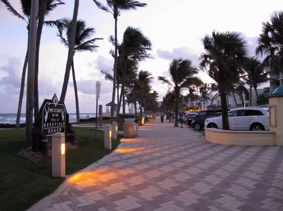 A pleasant, breezy stroll along the boardwalk on a December evening.