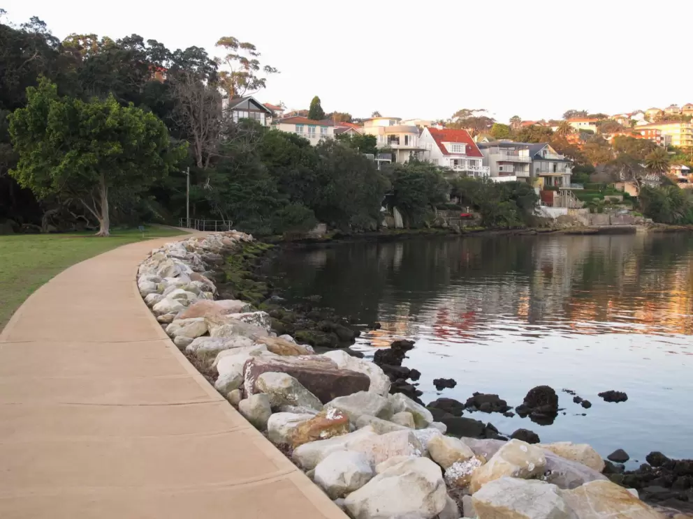 Walkway beside the water.