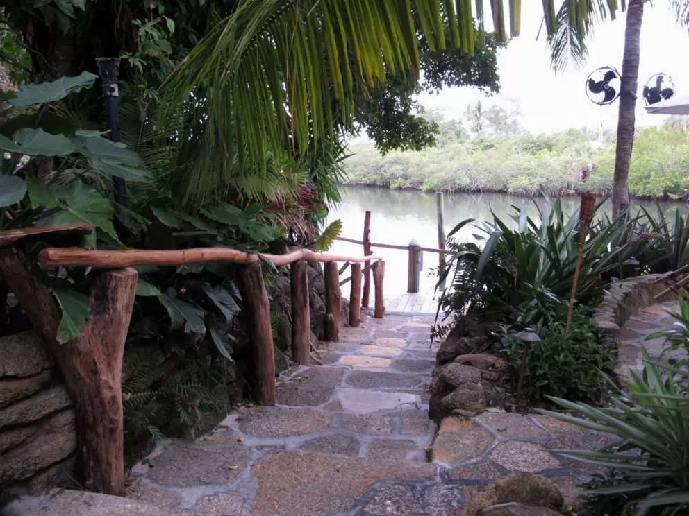 Steps down to the docks at Guanabanas.