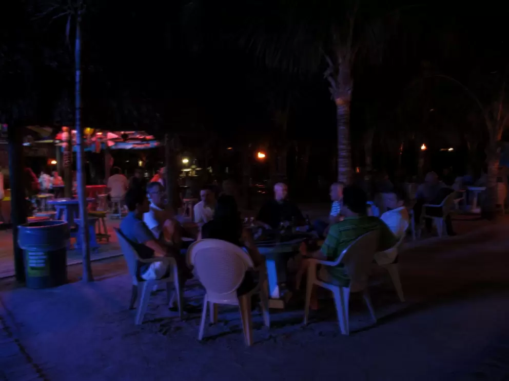 Hanging out after a busy day, at Square Grouper.