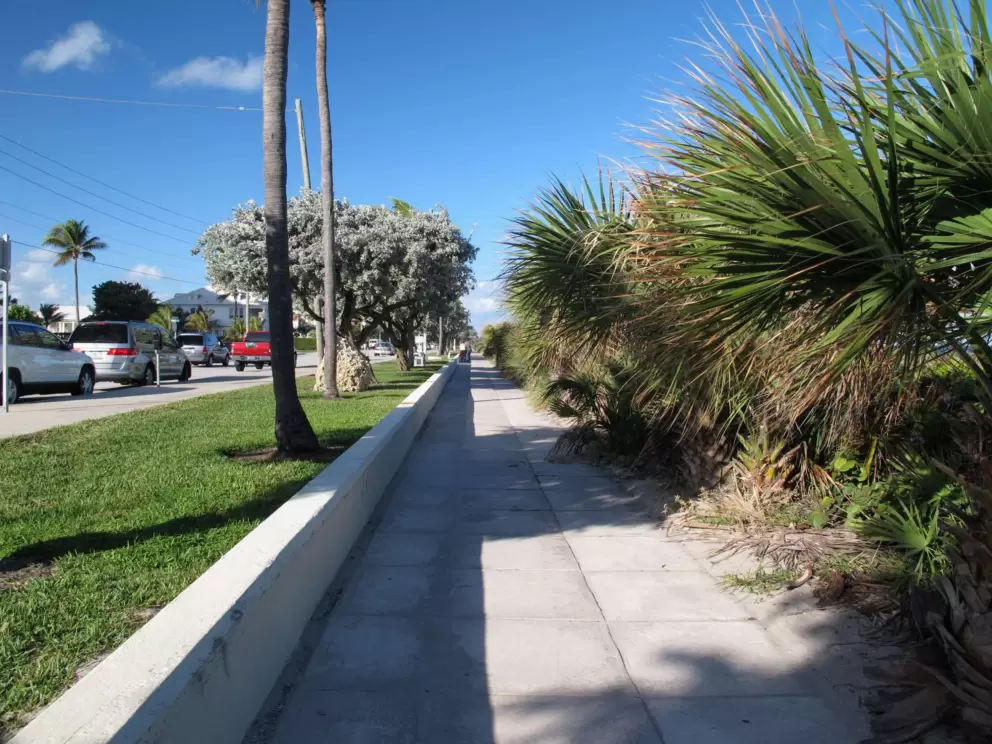 Jogging path that goes along the coast here.