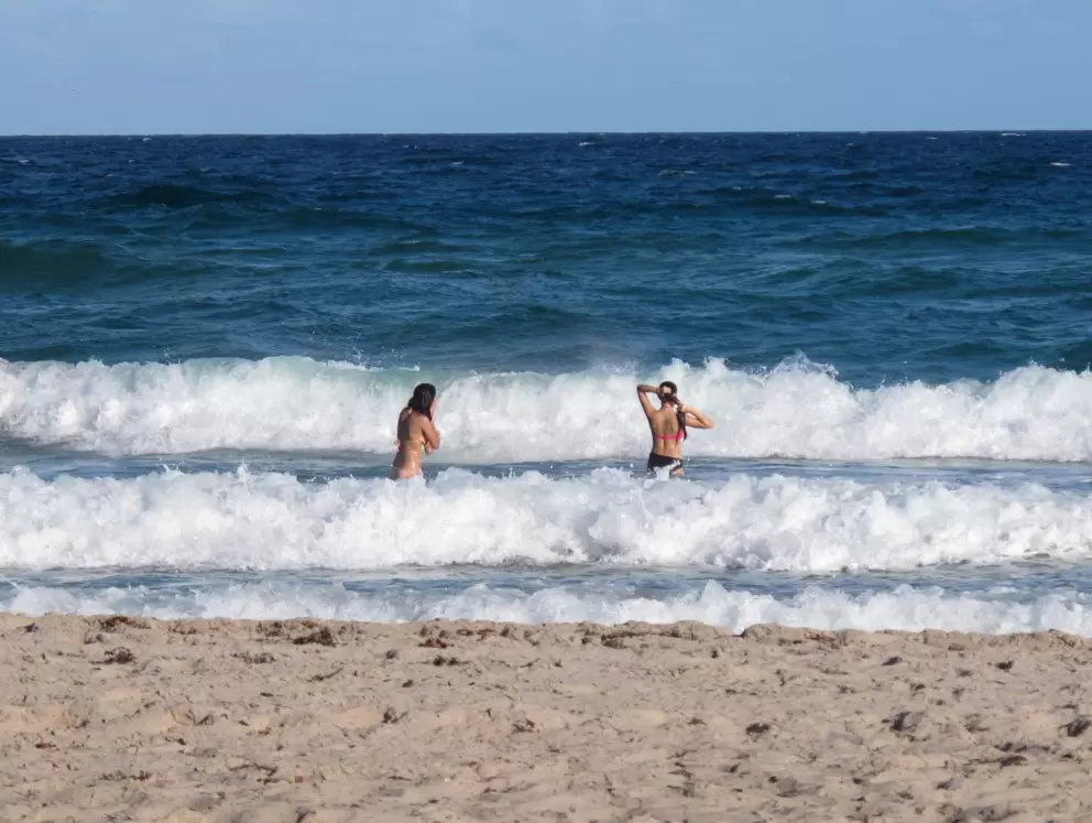 A fun winter swim- watch out for the man-of-war!