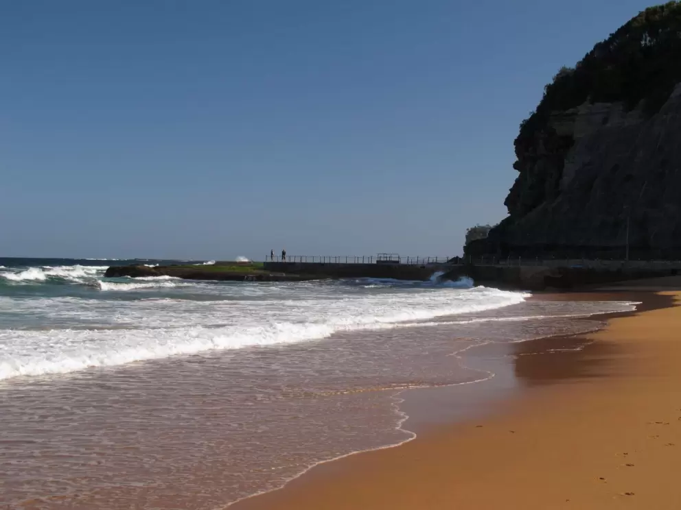 The swimming pool that is filled with ocean water and refreshed constantly by the waves.