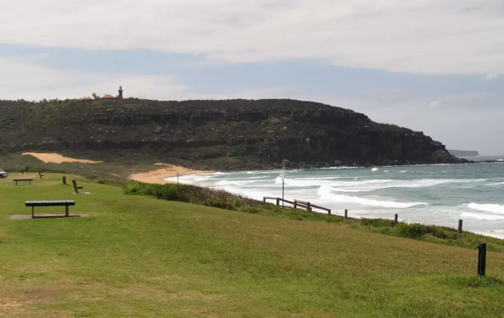 The lighthouse, and benches for yoga.