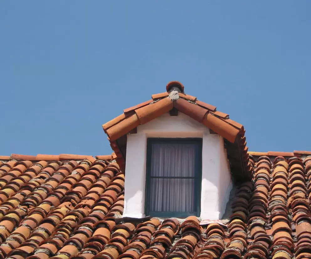 The rooftop of the Orena Adobe.