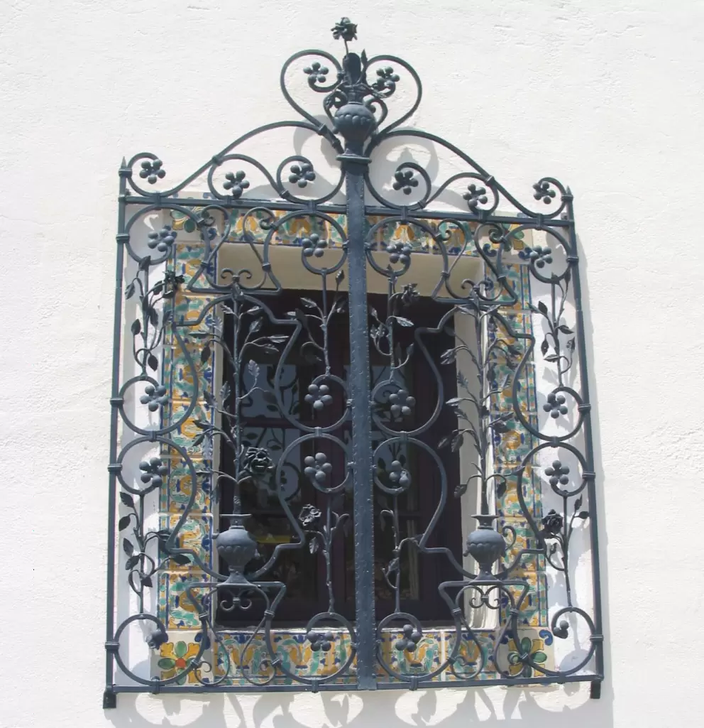 Wrought-iron window near the old Presidio Fortress.