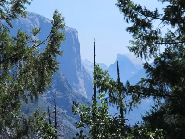 Gorgeous view of El Capitan from a lookout just before Tunnel View Lookout.