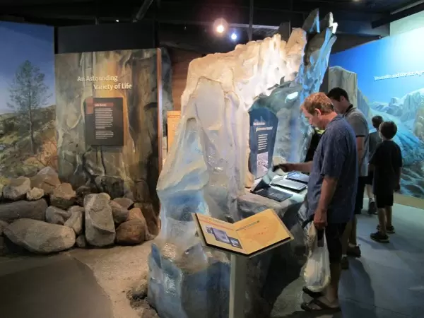 There are interactive displays with flaps or pages to turn- good if you have young children.