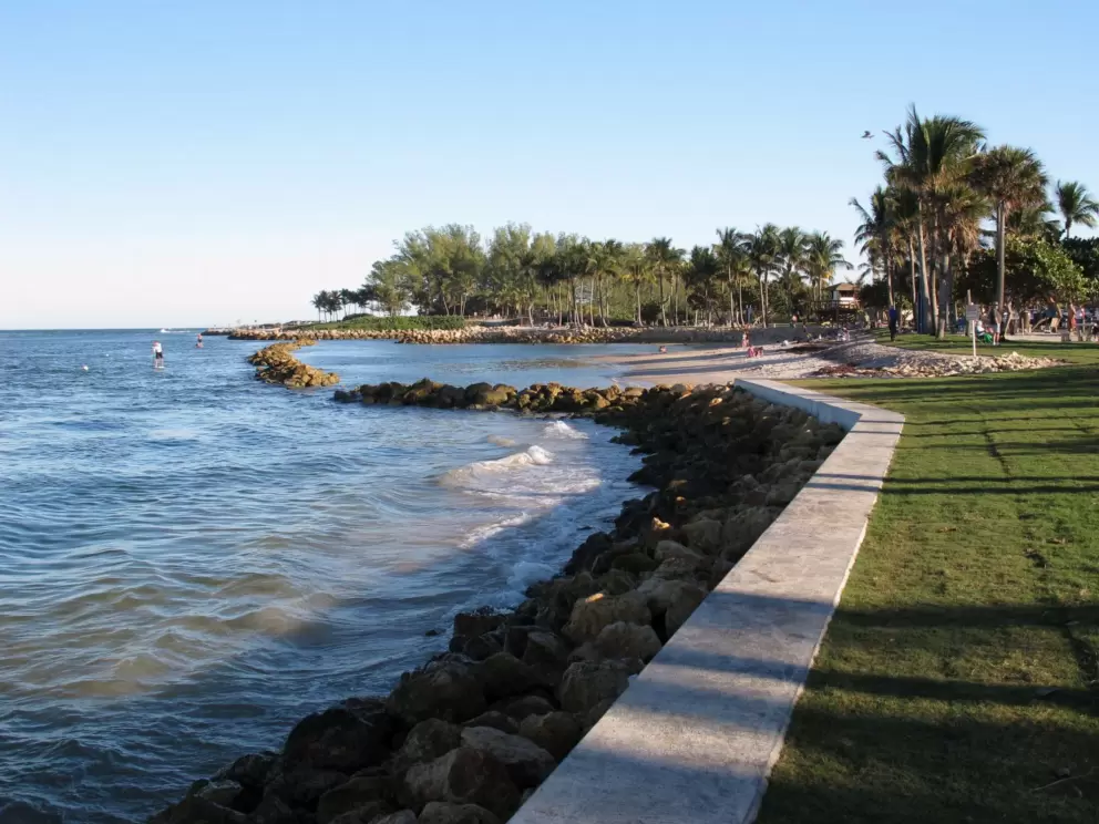 There is a little peninsula with picnic tables on the northwest end of the park. 