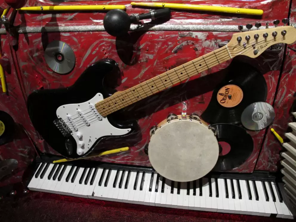 Side panel of the Pico de Gallo car, made by Harrod Blank who has been making art cars for over thirty years.