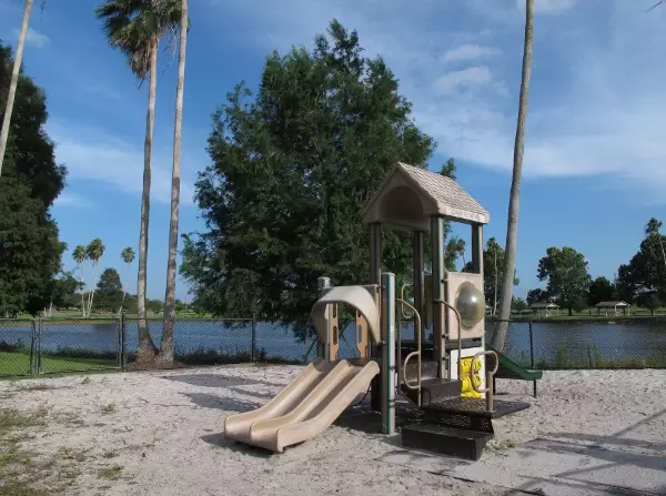 Playground beside the lake.