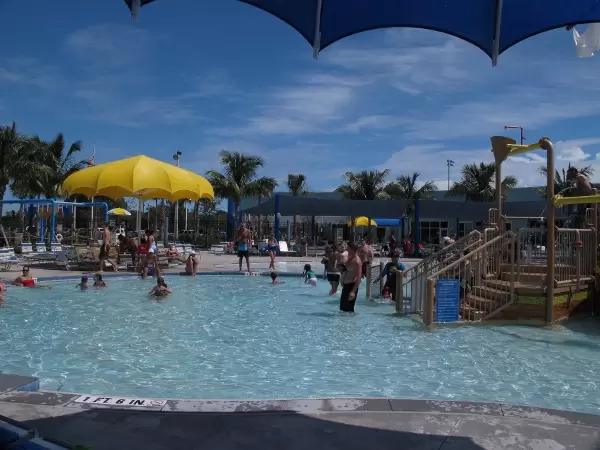 Laze in the lagoon while your kids leap around on the pirate ship.