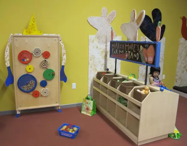 Farm stand and spinners.