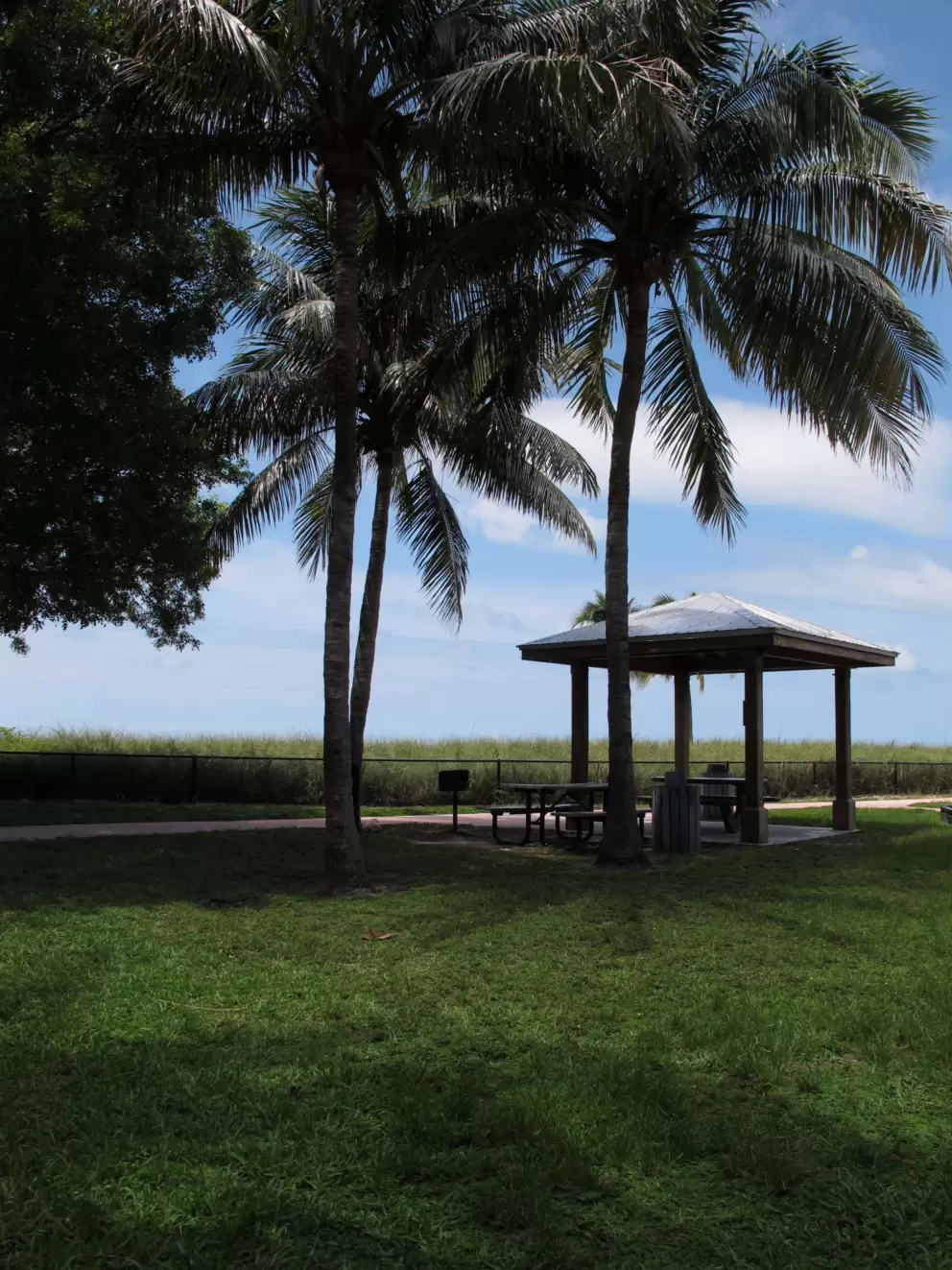 Gazebo in the grass.