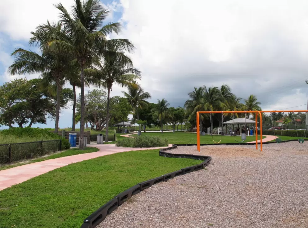 Swings and winding path.