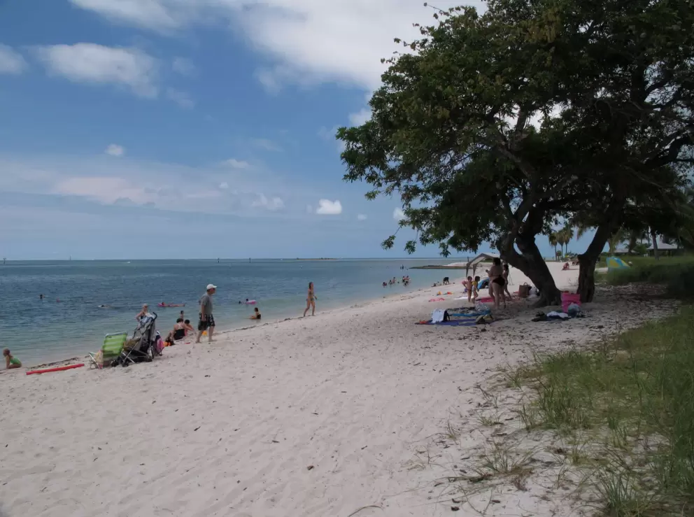 A rare thing in Florida- shade on the beach.