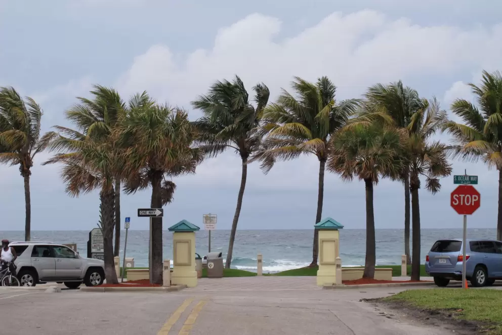 Driving up to the beach.