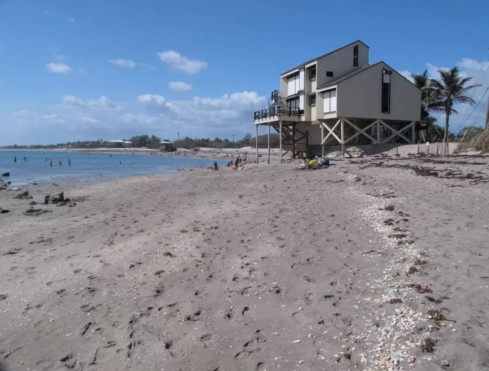 Beachhouse on the far end of Bathtub Beach.