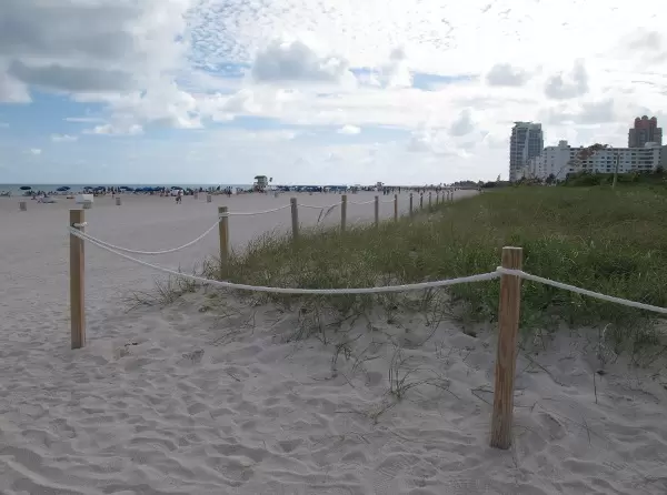 The dunes at the beginning of the beach.