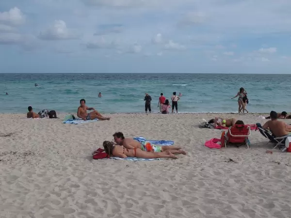 Relaxing on the sand.