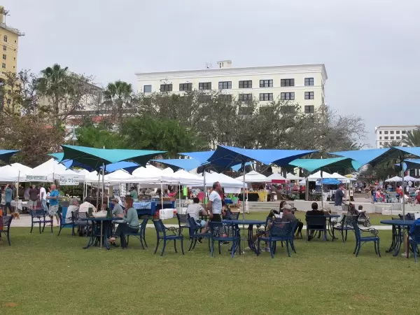 Tables with cool umbrellas.