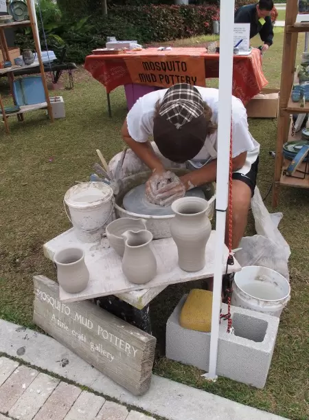 A potter busy at work.